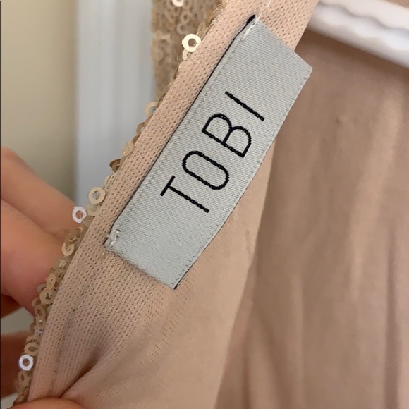 TOBI rose gold sequin dress NWT - Picture 4 of 5